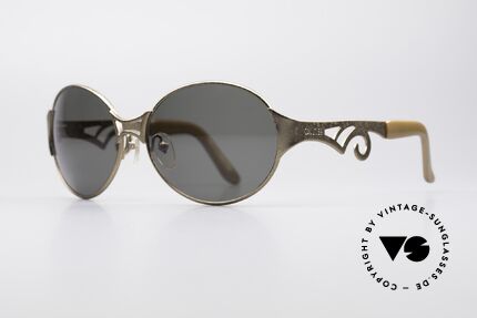 Jean Paul Gaultier 56-6108 Vintage Damen Sonnenbrille, große, runde Brillenform (einfach feminin chic), Passend für Damen