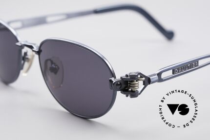 Jean Paul Gaultier 56-8102 Industrial Vintage Brille, blau-METALLIC und Bügelenden mit Symbol einer Uhr, Passend für Herren und Damen Jean Paul Gaultier 56-8102 Industrial Vintage Brille, blau-METALLIC und Bügelenden mit Symbol einer Uhr, Passend für Herren und Damen