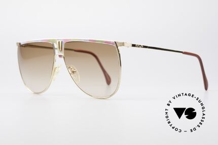 AVUS 2-100 80er Vintage Sonnenbrille, einzigartige Glaseinfassung und dezente Farb-Akzente, Passend für Herren und Damen
