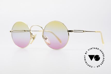 Jean Paul Gaultier 55-0172 Vergoldete Runde Fassung, absolute Luxus-Qualität (22kt vergoldete Fassung), Passend für Herren und Damen