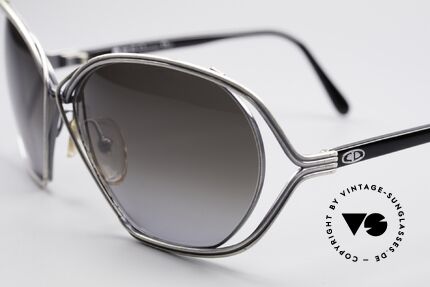 Christian Dior 2499 Damen Sonnenbrille 80er, 'antik silberne' Fassung mit grauen Verlaufsgläsern!, Passend für Damen