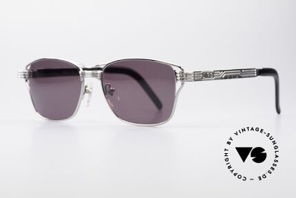 Jean Paul Gaultier 56-4173 Markante Eckige Sonnenbrille, Metall-Fassung mit vielen aufwendigen Details, Passend für Herren