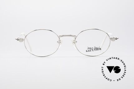 Jean Paul Gaultier 55-6105 Ovale Vintage Brille 90er, leichtes Gestell mit großartigen Details; ergonomisch, Passend für Herren und Damen