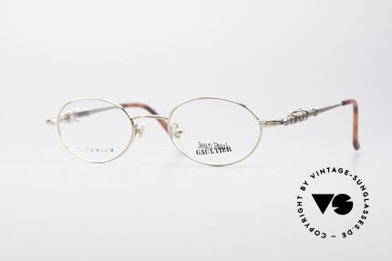 Jean Paul Gaultier 55-0039 Ovale Titanium Brille, vintage Jean Paul GAULTIER Designerbrille von 1996/97, Passend für Herren und Damen