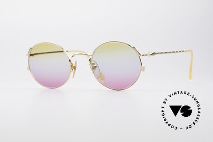 Jean Paul Gaultier 55-3176 Vintage Brille Rund Vergoldet, filigrane vintage Sonnenbrille von J. P. Gaultier, Passend für Herren und Damen