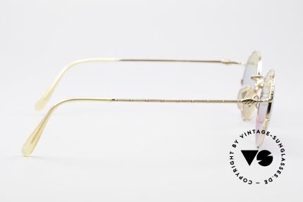 Jean Paul Gaultier 55-3176 Vintage Brille Rund Vergoldet, außergewöhnliche, tricolore Gläser mit 100% UV, Passend für Herren und Damen