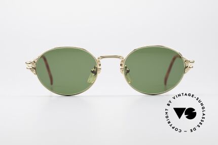 Jean Paul Gaultier 55-4173 Ovale Vintage Sonnenbrille, genialer Bügel-Klappmechanismus mit Sprungfedern, Passend für Herren und Damen