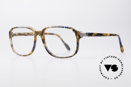 Metzler 1234 Vintage Herrenbrille 90er, edle Farbgestaltung in einer Art 'bernstein/blau', Passend für Herren
