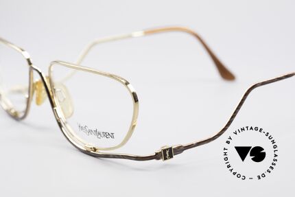 Yves Saint Laurent 4012 Y121 Extravagante Lesebrille, Farb-Code ist Y121: gold / grau-braun marmoriert, Passend für Damen