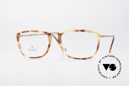Gucci 1140 Damen & Herren Brille, vintage 1980er Brille von GUCCI in Bernstein-Optik, Passend für Herren und Damen