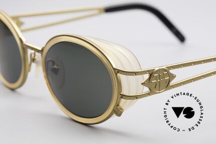Jean Paul Gaultier 58-6202 Seitenblenden Sonnenbrille, heutzutage oft auch als Steampunk-Brille bezeichnet, Passend für Herren und Damen