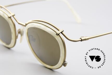 Jean Paul Gaultier 56-2271 Designer Steampunk Brille, zudem gold-verspiegelte Gläser für 100% UV Schutz, Passend für Herren und Damen