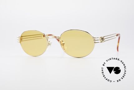 Jean Paul Gaultier 57-5107 Vergoldete Ovale Fassung, ausdrucksstarke vintage Sonnenbrille von Gaultier, Passend für Herren und Damen