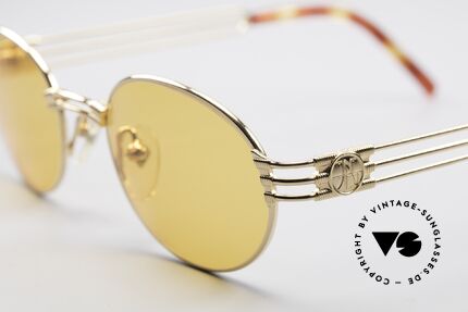 Jean Paul Gaultier 57-5107 Vergoldete Ovale Fassung, ORIGINAL VINTAGE und KEINE Retro-Sonnenbrille, Passend für Herren und Damen