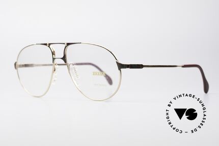Zeiss 5893 80er XL vintage Brillenfassung, gold mit dezenten Farbakzenten (grünlich/rotbraun), Passend für Herren
