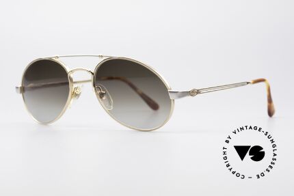 Bugatti 18503 90er Herren Sonnenbrille, edel glänzende Rahmen-Lackierung in gold und silber, Passend für Herren