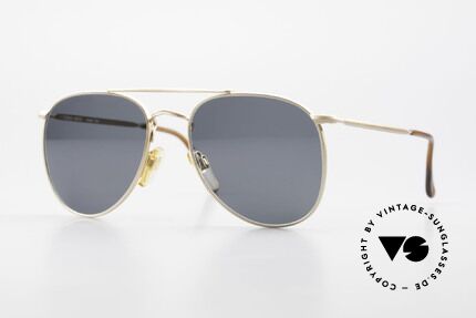 Giorgio Armani 149 Kleine Aviator Sonnenbrille, schlichter, mattgoldener Rahmen mit Doppelbrücke, Passend für Herren und Damen