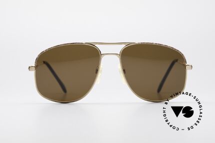 Zollitsch Cadre 8 18k Gold Plated Sonnenbrille, kostbares, 18k vergoldetes HerrenModell; West Germany, Passend für Herren
