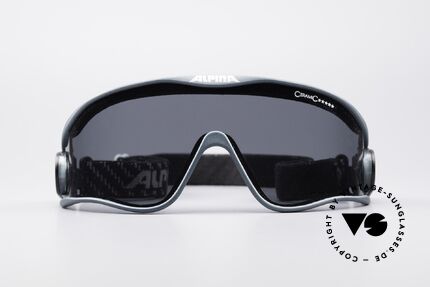 Alpina S3 Ceramic 90er Promi Sport Brille, sehr leichtes Modell mit elastischen Trage-Riemen, Passend für Herren und Damen
