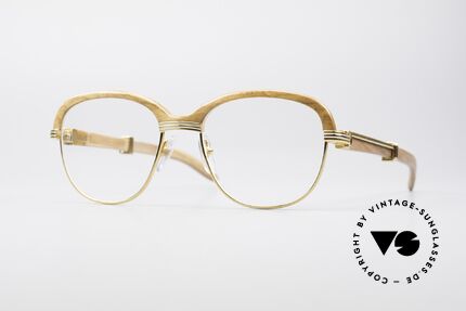 Cartier Malmaison Rare Bubinga Edelholzbrille, außergewöhnliche CARTIER vintage Luxus-Brille, Passend für Herren und Damen