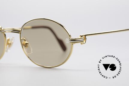 Cartier Saint Honore Ovale Luxus Sonnenbrille, 22kt vergoldet & orig. Sonnengläser mit Cartier-Logo, Passend für Herren und Damen