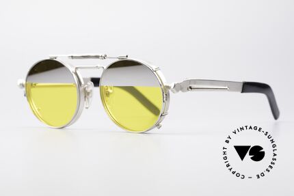 Jean Paul Gaultier 56-8171 Steampunk Brille mit Clip, SONDERANFERTIGUNG mit Sonnenclip, EINZELSTÜCK, Passend für Herren und Damen