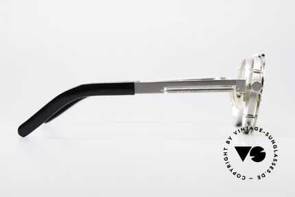 Jean Paul Gaultier 56-8171 Steampunk Brille mit Clip, veredeltes J.P. GAULTIER Original von 1991, UNIKAT, Passend für Herren und Damen