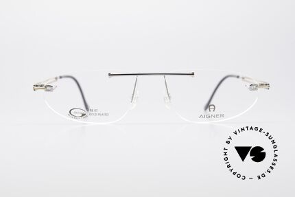 Aigner EA115 Vergoldete Randlose Brille, randlose Markenbrille, 18kt vergoldet, made in Germany, Passend für Herren