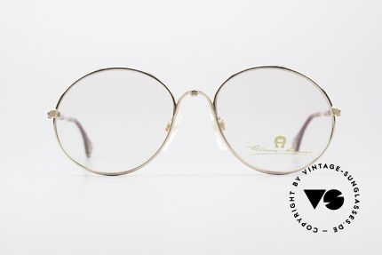 Aigner EA13 Runde 80er Luxus Brille, runde Unisex-Fassung in kleiner Größe 53/18, 135, Passend für Herren und Damen