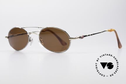 Bugatti 09992 90er Herren Sonnenbrille, edel glänzende Rahmen-Lackierung in gold und silber, Passend für Herren