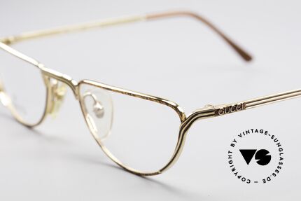 Gucci 2203 Vintage Lesebrille 80er, Fassung glänzt Gold mit Schwarz und Kastanienbraun, Passend für Herren und Damen