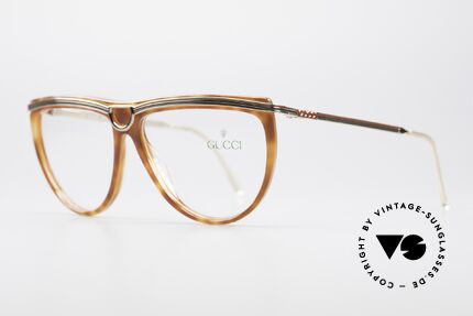 Gucci 2303 Vintage Damenbrille 80er, typisches 80er Gucci Design mit Steigbügelbrücke, Passend für Damen