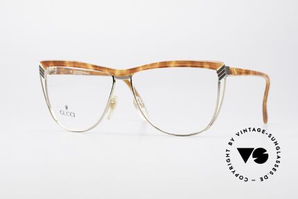 Gucci 2300 Vintage Designer Damenbrille, vintage 1980er Brille von GUCCI in Schildpatt-Optik, Passend für Damen