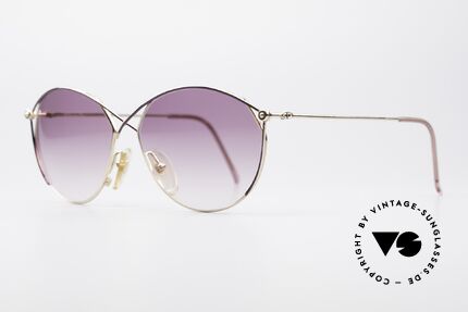 Christian Dior 2390 Damen Designer Sonnenbrille, schwungvoller Metall-Rahmen: vergoldet - violett, Passend für Damen
