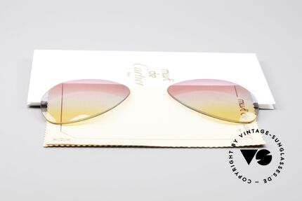 Cartier Vendome Lenses - M Tricolored Sunrise Gläser, von unserem Optiker gefertigt: daher neu & kratzerfrei, Passend für Herren und Damen