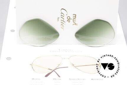 Cartier Vendome Lenses - M Sonnengläser Grün Verlauf, eleganter grüner Verlauf (nach unten heller werdend), Passend für Herren und Damen