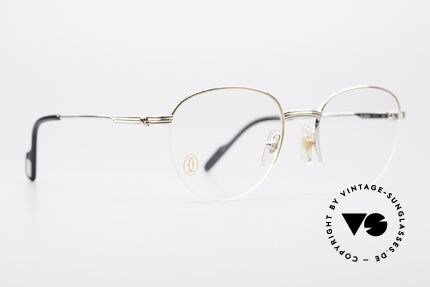 Cartier Colisee Runde Luxus Platin Brille, flexibler Halbrahmen (Top-Qualität), Luxusbrille!, Passend für Herren und Damen