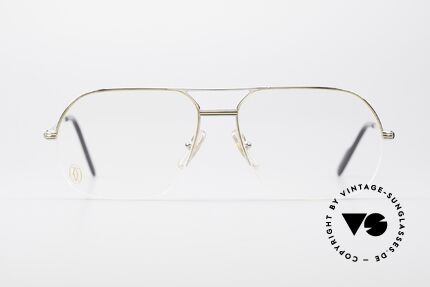 Cartier Orsay Halbrand Luxus Platin Brille, Modell aus der Cartier 'Semi-Rimless' Collection, Passend für Herren