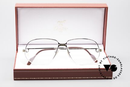 Cartier Panthere G.M. - L Seltene Platin Fassung, teure Luxus-Brillenfassung in LARGE Größe 59-14, 140, Passend für Herren