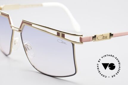 Cazal 957 Grosse HipHop Vintage Brille, Code 369 = pink/grau mit Verlaufsgläsern in blau-rosé, Passend für Herren und Damen