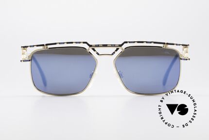 Cazal 973 Blau Verspiegelte Sonnenbrille, sagenhafte Fertigungsqualität (wie aus einem Guss), Passend für Herren und Damen