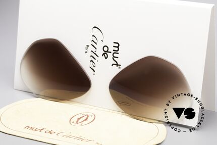 Cartier Vendome Lenses - L Sonnengläser Braun Verlauf, neue CR39 UV400 Kunststoff-Gläser (100% UV Schutz), Passend für Herren