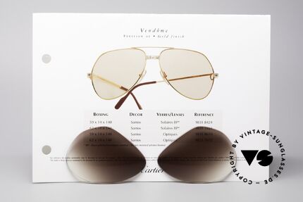 Cartier Vendome Lenses - L Sonnengläser Braun Verlauf, eleganter brauner Verlauf (nach unten heller werdend), Passend für Herren