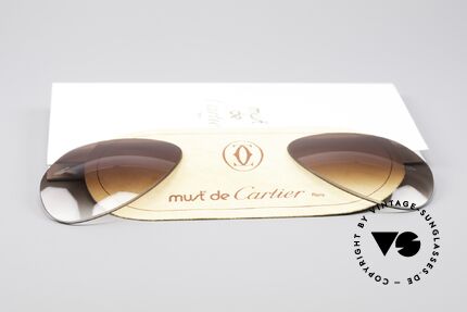 Cartier Vendome Lenses - L Sonnengläser Braun Verlauf, von unserem Optiker gefertigt: daher neu & kratzerfrei, Passend für Herren