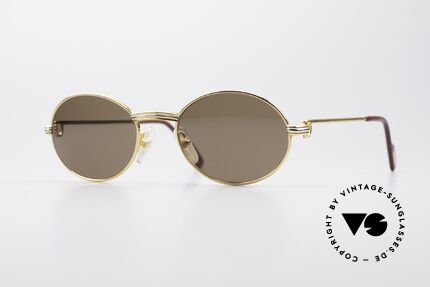 Cartier Saint Honore Luxus Sonnenbrille Oval, ovale vintage Cartier Sonnen-Brille von circa 1998, Passend für Herren und Damen
