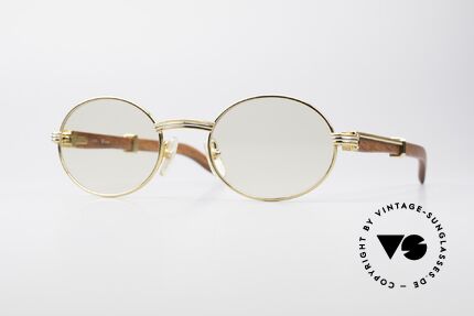 Cartier Giverny Ovale Edelholz Sonnenbrille, außergewöhnliche CARTIER vintage Luxus-Brille, Passend für Herren und Damen