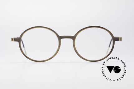 Lindberg 1827 Horn Runde Echthorn Fassung, vielfach ausgezeichnet hinsichtlich Qualität und Design, Passend für Herren