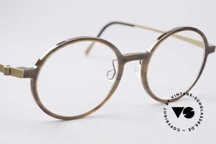 Lindberg 1827 Horn Runde Echthorn Fassung, ungetragenes Designerstück + orig. Verpackung / Zubehör, Passend für Herren