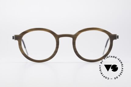 Lindberg 1811 Horn Runde Büffelhorn Titan Brille, vielfach ausgezeichnet hinsichtlich Qualität und Design, Passend für Herren