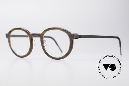 Lindberg 1811 Horn Runde Büffelhorn Titan Brille, so zeitlos, stilvoll und innovativ = Prädikat "VINTAGE", Passend für Herren
